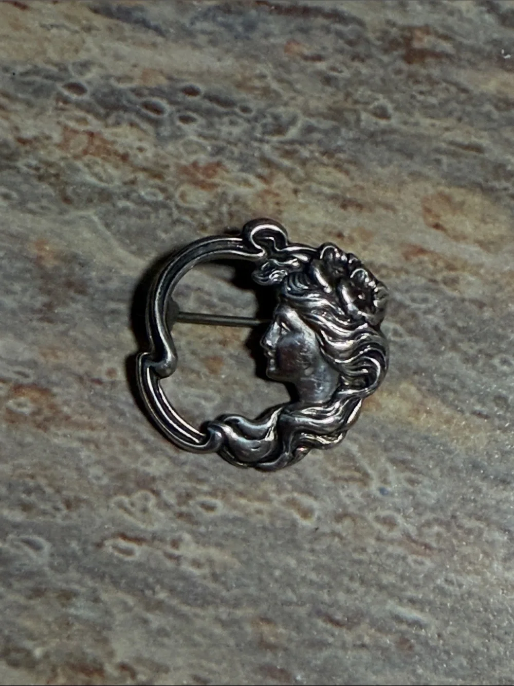 Art Nouveau Sterling Silver Lady Pin/Brooch